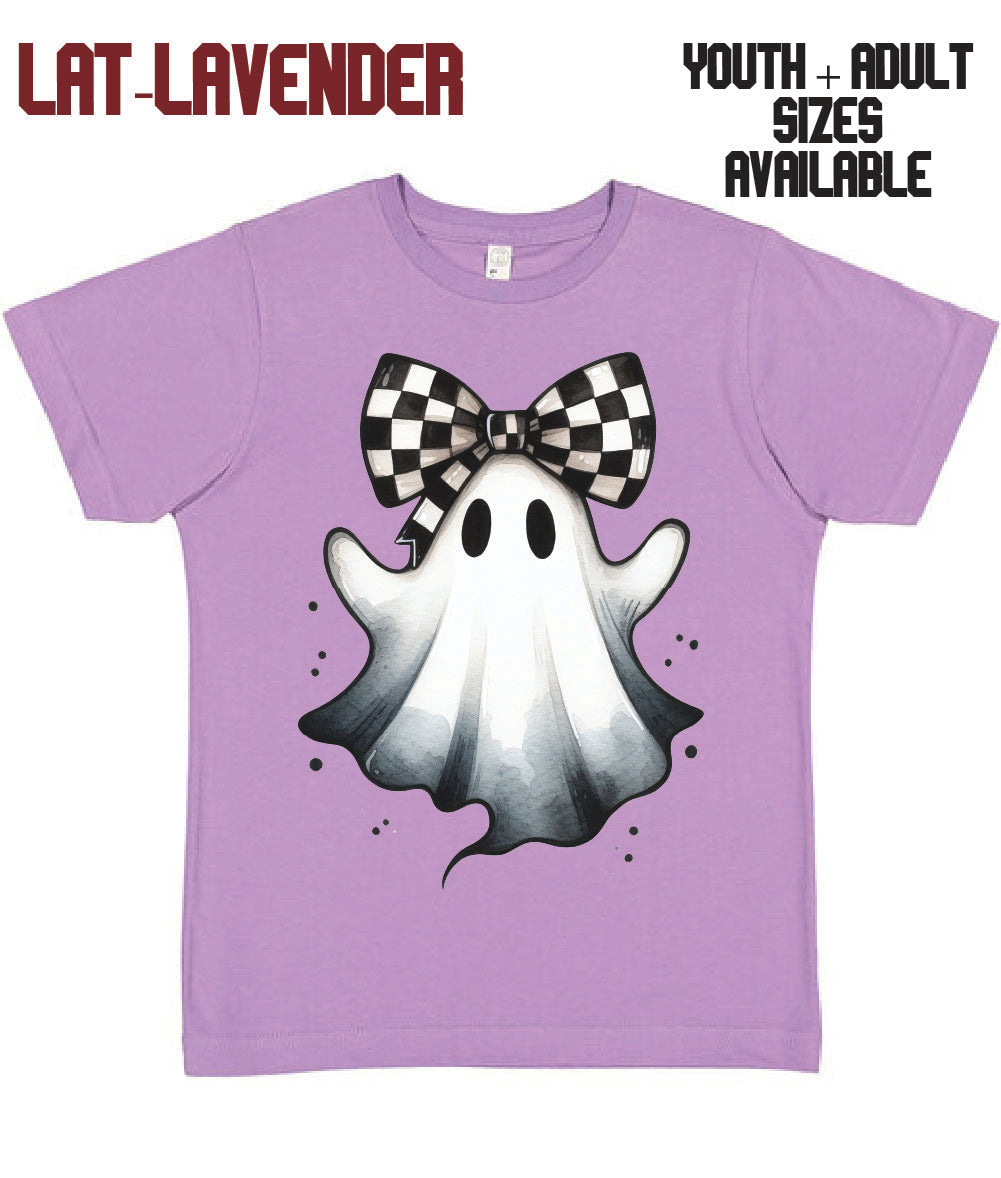 Checkered Bow Ghostie Graphic T