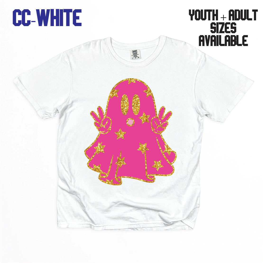 Gold Star Glitter Ghostie Graphic T