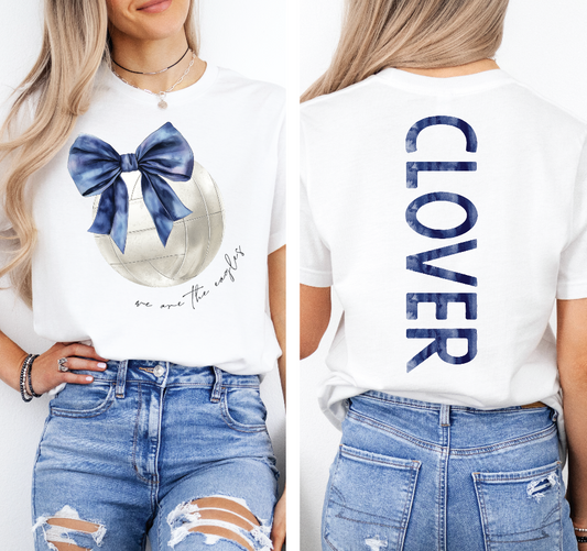 Watercolor Bow+Volleyball T (Customizable)