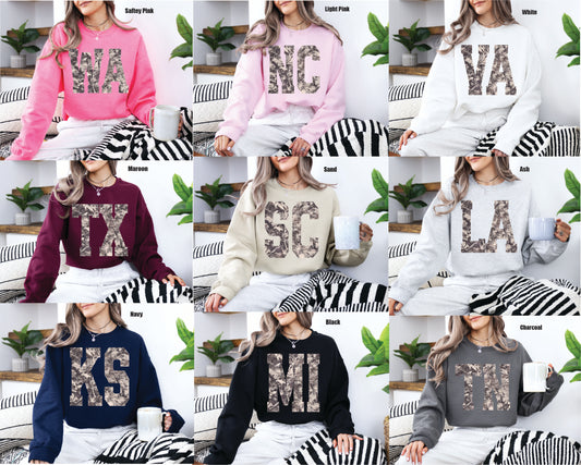 Camo State Crew Neck