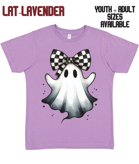 Checkered Bow Ghostie Graphic T